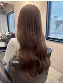 エクステ/ショコラブラウン/レイヤーロング
