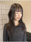 レイヤーカット/フェイスレイヤー/ぱっつん前髪