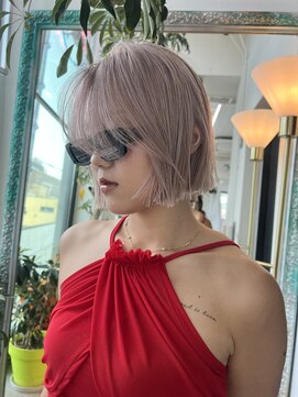 【n】パープルベージュ,ピンクベージュ,ワンレンボブ