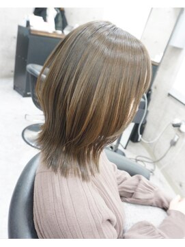 ヘアテリア リュウ 大塚(hair teria ryu) ミディアムウルフ/ミルクブラウン