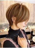 ショートボブ髪型30代40代50代前髪あり前髪無し面長丸顔【西村ss