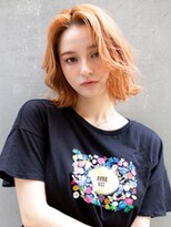 ラフィス ヘアーフラム 難波戎橋2号店(La fith hair flamme) 【La fith】オレンジベージュ×ミディアム