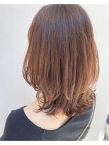 モルニ(MORNI)&nbsp;オレンジブラウン_マロンベージュ Aラインボブ かきあげ