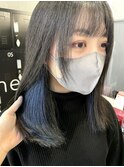 20代30代インナーカラー【ブルー】大人可愛い透明感カラー