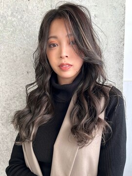 スウィープ 平尾(sweep) グレージュカラー　バレイヤージュ　かきあげバング