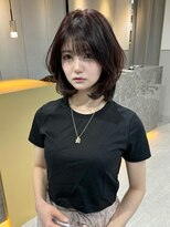 アース コアフュールボーテ 長岡店(EARTH coiffure beaute)&nbsp;ダークブラウン_ミディアムレイヤー_ウルフボブ