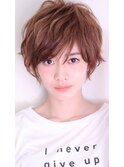 くせ毛風ウルフパーマ前髪パーマミニウルフアッシュベージュ　