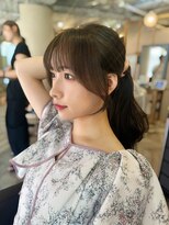 結んでも可愛い顔まわりカット×オリーブカラー【自由が丘】