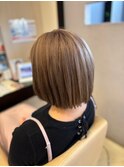 大人の秋艶カラー×ミディアムボブ 髪質改善Tr/ベージュ