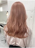 ケアブリーチ◎ハイトーン_ピンクベージュ×韓国レイヤーカット