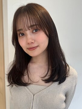 ノイカーム(noi Calm) 顔周りレイヤーカットくびれヘアミルクティーベージュカラー