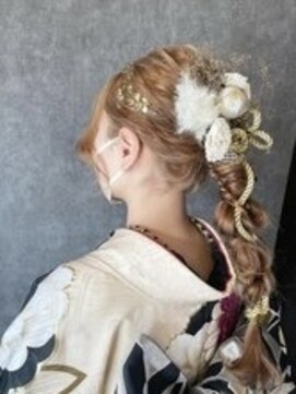 ブランカヘアー 西尾(BLANCA HAIR) 組紐×金箔アレンジ