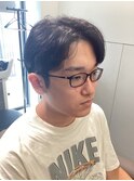 メガネに合うノーセット毛流れナチュラル短めセンターパート