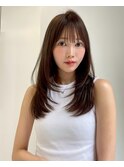 小顔美人レイヤーカット×ナチュラルグレージュ30代40代50代