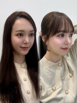 アフロート ルヴア(AFLOAT RUVUA) ●丸顔さんオススメの顔まわり/新宿前髪カット顔周り小顔韓国風