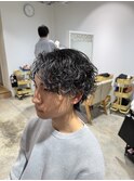 シャドウパーマ 波巻きパーマ &nbsp;センターパート