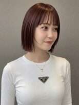 オレンジペコ(orange peco)&nbsp;切りっぱなしボブ 前髪カット 髪質改善 ブラウンカラー 30代