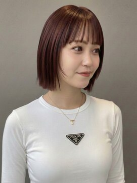 オレンジペコ(orange peco) 切りっぱなしボブ 前髪カット 髪質改善 ブラウンカラー 30代