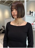 ミルクティーベージュ/レイヤーボブ/韓国巻き/顔周りカット/田町