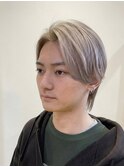 ハイトーン×センターパート×メンズウルフ