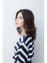 ティファ 栄(Tiffa)&nbsp;デジタルパーマバレイヤージュとろみセンターパートモードミディ