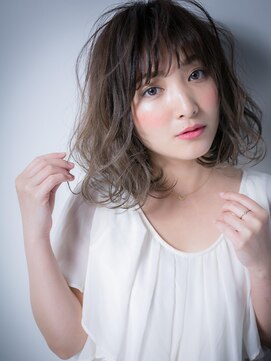 モッズヘア 越谷(mod's hair) *mod's越谷*斜めバング×とろみカール愛されボブディｘ