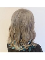 ネオヘアー 曳舟店(NEO Hair)&nbsp;【インナーカラー】シルバー×スカイブルー（曳舟）