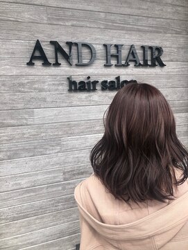 アンドヘアー(AND HAIR) ゆる巻きピンクブラウン