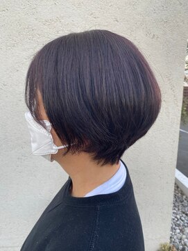 シークレットベースエヌ(Secret Base N) ひし形くびれショートボブ黒髪暗髪ニュアンスカラー耳掛け小顔