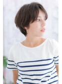 暗髪もGOOD！ダブルバング小顔前下がりボブショートc1