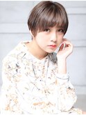大人可愛い20代30代40代小顔 グレージュ クールショートB2