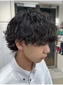波巻きスパイラルパーマウルフパーマメンズ19時以降メンズカット
