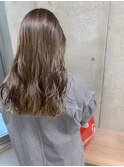 斜めバング/グレージュカラー/デザインカラー/シルキーベージュ