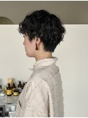 スパイラルパーマショートヘア