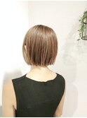 大人可愛い20代30代40代◎デザインカラ―ウェットヘアミニボブ