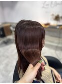 ワインレッドブラウン×髪質改善トリートメント