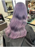 10501秋色ピンクヘアーラベンダーパープル透明感カラー韓国ヘア