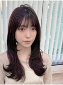 韓国前髪顔周り×ハッシュレイヤー 縮毛矯正/丸型卵型