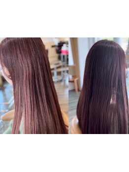 アリミノCOREMEトリートメント使用◎リケラで髪の中も外もケアすることで、今までにないサラ艶髪に♪