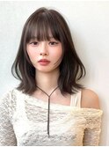 オリーブグレー/レイヤーカット/黒髪/マロンベージュ/天神
