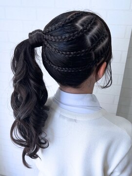 タグマル コーンロウ風ヘアセット☆追加料金有☆京都