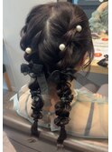 ヘアアレンジ/ツインアレンジ/編みおろし