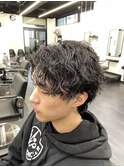 無造作スパイラルパーマ刈り上げマッシュメンズパーマ