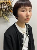 オン眉ワイドバング/マッシュショート