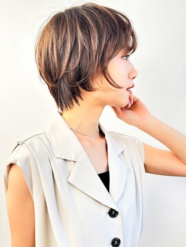 ラフィスヘアー リープ 新丸子店(La fith hair leap) 【La fith】チョコレートブラウン×丸みショート