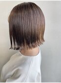 外ハネボブ前下がりボブ白髪ぼかし脱白髪染め30代40代アッシュ