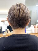 くびレイヤーグレーベージュニュアンスカラー白髪染め白髪ぼかし