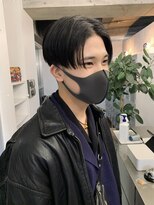 センターパートカルマパーマワンカールパーマ韓国ヘアガイルヘア