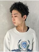 ツーブロック短髪アッシュブラックオーガニックカラー_ba498211
