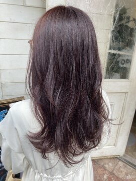 シェノン 赤羽店(CHAINON) ピンクバイオレットブラウンで艶感ある明るめ白髪染めカラー